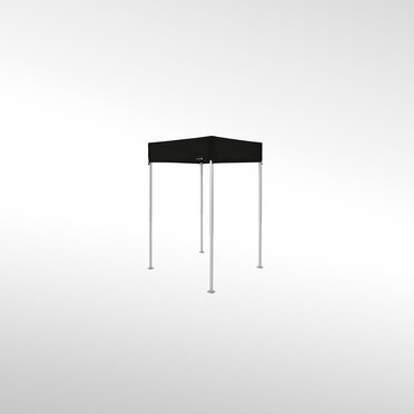 A black folding gazebo 1.5x1.5 m.